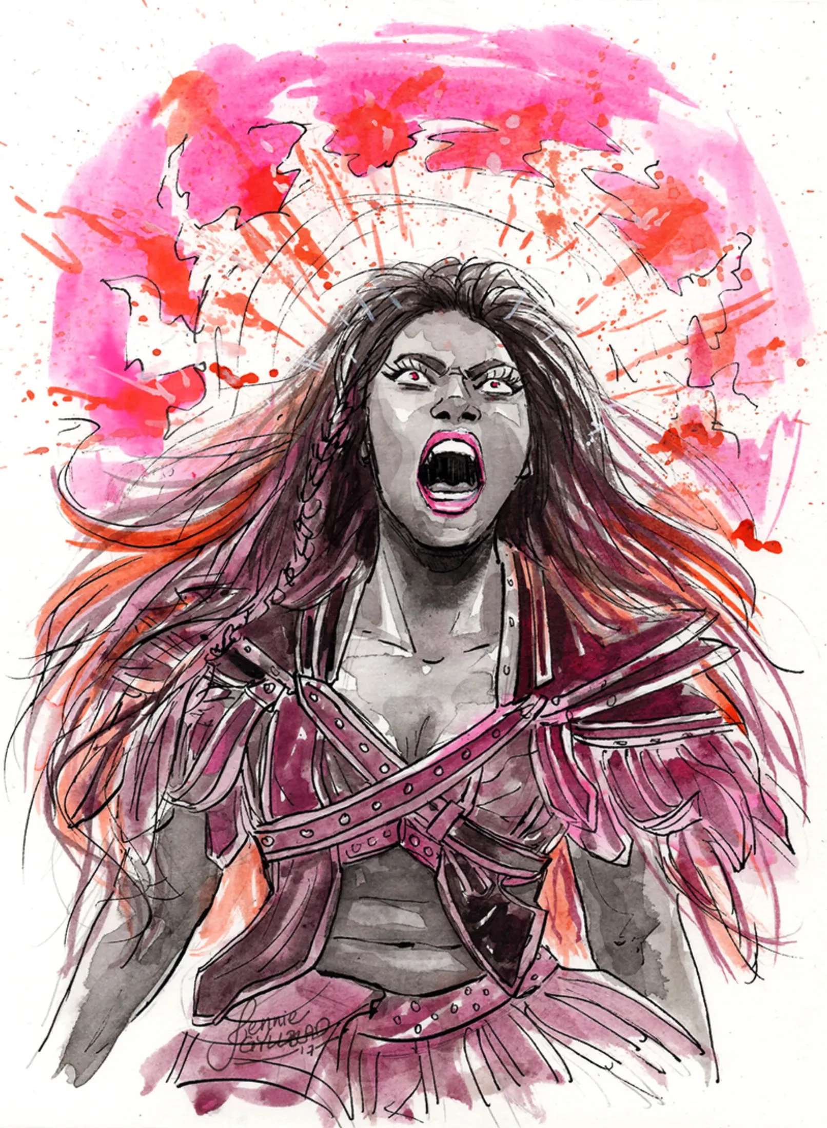 Wrestling fanart: Ember Moon.